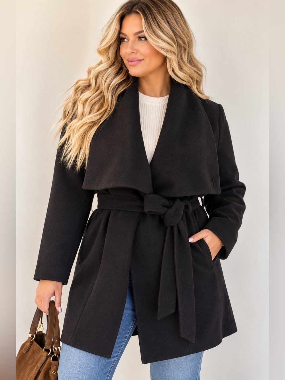 Black forever 21 plus size pea coat